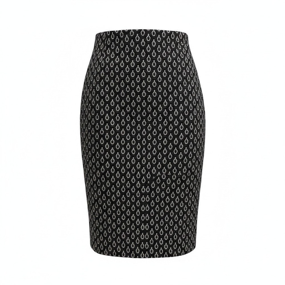 Pencil Skirt XOXO Size M Womens Black Excellent Geometric Jacquard Midi 6749BPN5